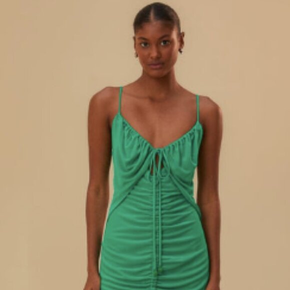 Farm Rio Green Cut Out Sleeveless Midi Dress - Picture 2 of 6
